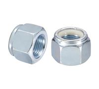 sourcing map 4Pcs 7/8"-14 Nylon Insert Hex Lock Nuts, Carbon Steel Self-Locking Nylon Insert Stop Nut for Industrial Construction Fasteners, White&White