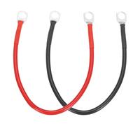 sourcing map 4PCS 8 AWG Battery Cable, 1ft Pure Copper Battery Inverter Cables with 3/8" Ring Terminals for Marine Solar Boat Car RV, Red Black