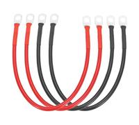 sourcing map 4PCS 8 AWG Battery Cable, 1ft Pure Copper Battery Inverter Cables with 5/16" Ring Terminals for Marine Solar Boat Car RV, Red Black