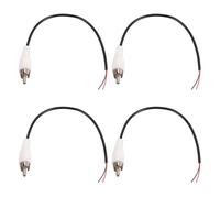 sourcing map 4pcs 8 Inch RCA Audio Subwoofer Cable, 1 RCA Male Plug to Bare Wire Open End Audio Video Speaker Cable for Amplifier Home Theater, White