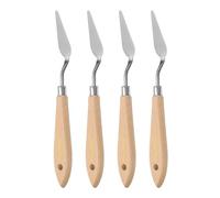 sourcing map 4pcs 8# Painting Palette Knife Pointy Stainless Steel Art Spatula Painting Pallet Knives Scrapers Tools with Plastic Handle for Acrylic Oil Canvas Mixing Spreading