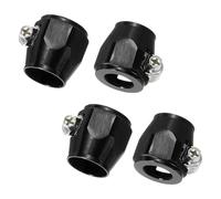sourcing map 4pcs 8AN Hose Finisher Clamp Aluminium Hex Car Hose Finisher Flexible Pipe Clamps with Screw Band for Fuel Gas Oil Air Water Tube, Black