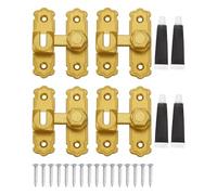 sourcing map 4Pcs 90/180 Degree Flip Gate Latches, Aluminum Alloy Flip Sliding Barn Door Latch with Screws & Glue, Heavy Door Lock for Barn Cabinet Wood Fence, Garage Window, Gold