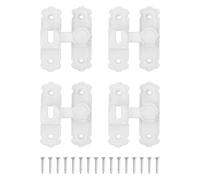 sourcing map 4Pcs 90/180 Degree Flip Gate Latches, Aluminum Alloy Flip Sliding Barn Door Latch with Screws, Heavy Door Lock for Barn Cabinet Wood Fence, Garage Window, White