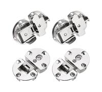 sourcing map 4Pcs 90 Degree Hidden Flap Hinges, 2.28" x 1.46", Zinc Alloy Cabinet Door Concealed Hinge for Cabinet Door Folding Computer Desk, Silver