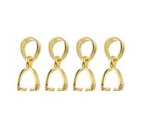 sourcing map 4Pcs 925 Sterling Silver Pinch Bail, 11mm Pendant Clasp Pendant Bail Connector Pinch Clip Bail Clasp for Jewelry Making Supplies Bracelet Necklace DIY Craft, Gold