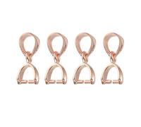 sourcing map 4Pcs 925 Sterling Silver Pinch Bail, 11mm Pendant Clasp Pendant Bail Connector Pinch Clip Bail Clasp for Jewelry Making Supplies Bracelet Necklace DIY Craft, Rose Gold
