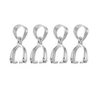 sourcing map 4Pcs 925 Sterling Silver Pinch Bail, 13mm Pendant Clasp Pendant Bail Connector Pinch Clip Bail Clasp for Jewelry Making Supplies Bracelet Necklace DIY Craft, Silver