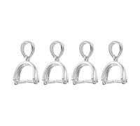 sourcing map 4Pcs 925 Sterling Silver Pinch Bail, 15mm Pendant Clasp Pendant Bail Connector Pinch Clip Bail Clasp for Jewelry Making Supplies Bracelet Necklace DIY Craft, Silver