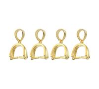 sourcing map 4Pcs 925 Sterling Silver Pinch Bail, 15mm Pendant Clasp Pendant Bail Connector Pinch Clip Bail Clasp for Jewelry Making Supplies Bracelet Necklace DIY Craft, Gold