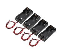 sourcing map 4Pcs AAA Battery Holder, 2 Slots 1.5V AAA Battery Case Storage Box for Electronic Applications and DIY Small Hobby Projects, Black