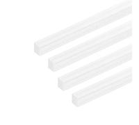 sourcing map 4pcs ABS Plastic Square Bars Rod 5mm x 5mm x 20 inch ABS Plastic Square Bar Rod for Architectural Model Making DIY White