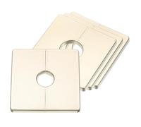 sourcing map 4Pcs ABS Plastics Square Shaped Escutcheon Plate, Wall Split Flange, 28mm Diameter Wall-Mounted Pipe Mouth Decorative Cover, Gold
