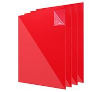 sourcing map 4Pcs Acrylic Sheets 12x12 Inch Acrylic Panel 1/8 Inch-3mm Plastic Board for Picture Frames Sign Holders DIY Display Projects Craft, Clear Red