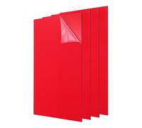 sourcing map 4Pcs Acrylic Sheets 12x6 Inch Acrylic Panel 1/8 Inch-3mm Plastic Board for Picture Frames Sign Holders DIY Display Projects Craft, Red