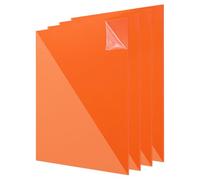 sourcing map 4Pcs Acrylic Sheets 8x8 Inch Acrylic Panel 1/8 Inch-3mm Plastic Board for Picture Frames Sign Holders DIY Display Projects Craft, Clear Orange