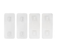sourcing map 4pcs Adhesive Punch-Free Socket Holder, Power Strip Holder, Self-Adhesive Wall Mount Desk Socket Fixer for Remote Control, Router, Clear