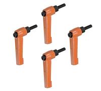 sourcing map 4pcs Adjustable Clamping Lever Handles M5 x 16mm Male Thread Bolt Knobs Rotating Screw Locking Quick Release Ratchet Push Button Handle, Orange