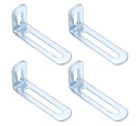 sourcing map 4Pcs Adjustable Right Angle Brackets 2.6"x1.2"x0.7" Silver | Slotted L-Shape Corner Bracket 90 Degree Steel l Bracket Support, for Shelves, Wood Furniture Construction