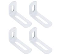 sourcing map 4Pcs Adjustable Right Angle Brackets 2"x1.2"x0.7" White | Slotted L-Shape Corner Bracket 90 Degree Steel l Bracket Support, for Shelves, Wood Furniture Construction