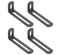 sourcing map 4Pcs Adjustable Right Angle Brackets 3.1"x1.2"x0.7" Deep Grey | Slotted L-Shape Corner Bracket 90 Degree Steel l Bracket Support, for Shelves, Wood Furniture Construction