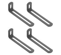 sourcing map 4Pcs Adjustable Right Angle Brackets 3.9"x1.2"x0.7" Deep Grey | Slotted L-Shape Corner Bracket 90 Degree Steel l Bracket Support, for Shelves, Wood Furniture Construction