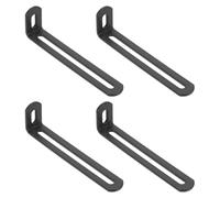 sourcing map 4Pcs Adjustable Right Angle Brackets 4.7"x1.2"x0.7" Deep Grey | Slotted L-Shape Corner Bracket 90 Degree Steel l Bracket Support, for Shelves, Wood Furniture Construction