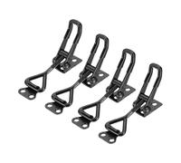 sourcing map 4pcs Adjustable Toggle Clamp M5 x 25mm 220lbs Holding Capacity 4001 Style Quick Release Pull Latches Clamps Hasp for Smoker Lid Jig Tool Box Case, Black
