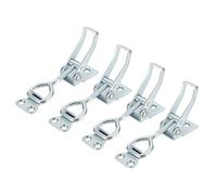 sourcing map 4pcs Adjustable Toggle Clamp M6 x 32mm 396lbs Holding Capacity 4002 Style Quick Release Pull Latches Clamps Hasp for Smoker Lid Jig Tool Box Case, Silver