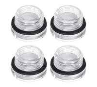 sourcing map 4pcs Air Compressor Oil Sight Glass M16 x 1.5mm Male Liquid Level Gauge Plastic Round Head Oil Indicator Window with O-Ring for Air Compressor Fittings Gearbox, Transparent