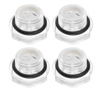 sourcing map 4pcs Air Compressor Oil Sight Glass M18 x 1.5mm Male Liquid Level Gauge Plastic Hex Head Oil Indicator Window with O-Ring for Air Compressor Fittings Gearbox Tanks, Transparent