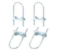 sourcing map 4pcs Antenna Mast Cross-Over Bracket Kit U-Bolt Clamp Mounting Hardware V Jaw Bracket for Outdoor Antenna, M6x52x140mm