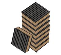 sourcing map 4pcs Anti Vibration Pads for Washing Machine, 2'' x 2'' x 7/8'' Vibration Damping Pads Sound Isolation Ribbed Rubber Mats with Center Vibration Isolation, Black/Brown