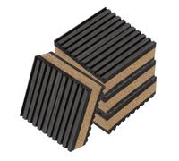 sourcing map 4pcs Anti Vibration Pads for Washing Machine, 2" x 2" x 7/8" Vibration Damping Pads Sound Isolation Ribbed Rubber Mats with Center Vibration Isolation Pads, Black/Brown