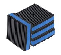 sourcing map 4pcs Anti Vibration Pads for Washing Machine, 3'' x 3'' x 7/8'' Vibration Damping Pads Sound Isolation Ribbed Rubber Mats with EVA Center with Pre-Drill Hole, Black/Blue