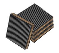 sourcing map 4pcs Anti Vibration Pads for Washing Machine, 4.02" x 4.02" x 7/8" Vibration Damping Pads Sound Isolation Ribbed Rubber Mat with Center Vibration Isolation, Black/Brown