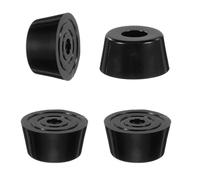 sourcing map 4Pcs Anti Vibration Rubber Feet 1.3"L x 0.9"W x 0.6"H 0.2"Dia Isolator Rubber Bumper Air Compressor Foot Pads for Generators Pressure Washers, Black
