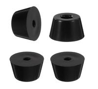 sourcing map 4Pcs Anti Vibration Rubber Feet 1.3"L x 0.9"W x 0.7"H 0.2"Dia Isolator Rubber Bumper Air Compressor Foot Pads for Generators Pressure Washers, Black
