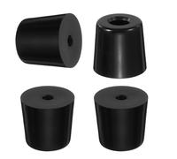 sourcing map 4Pcs Anti Vibration Rubber Feet 1.3"L x 1.1"W x 1.2"H 0.2"Dia Isolator Rubber Bumper Air Compressor Foot Pads for Generators Pressure Washers, Black