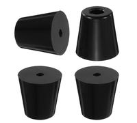 sourcing map 4Pcs Anti Vibration Rubber Feet 1.6"L x 1.1"W x 1.6"H 0.2"Dia Isolator Rubber Bumper Air Compressor Foot Pads for Generators Pressure Washers, Black