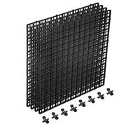 sourcing map 4Pcs Aquarium Fish Tank Divider, 12x12 Inch Plastic Egg Crate Light Diffuser Grid Filter Bottom Partition Separator with Sucker Clips and Suction Cups for Aquarium, Black