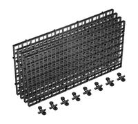 sourcing map 4Pcs Aquarium Fish Tank Divider, 12x6 Inch Plastic Egg Crate Light Diffuser Grid Filter Bottom Partition Separator with Sucker Clips and Suction Cups for Aquarium, Black