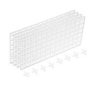 sourcing map 4Pcs Aquarium Fish Tank Divider, 12x6 Inch Plastic Egg Crate Light Diffuser Grid Filter Bottom Partition Separator with Sucker Clips and Suction Cups for Aquarium, White