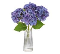 sourcing map 4pcs Artificial Hydrangea Flowers 18.5" Latex Real Touch Faux Hydrangea Flower Bouquets Large Lifelike for Home Kitchen Party Wedding Decor, Purple Blue