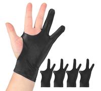 sourcing map 4pcs Artist Drawing Glove, Breathable Graphics Painting Glove with Two Fingers for Right Left Graphic Digital Tablet Paper Sketching (Size S), Black