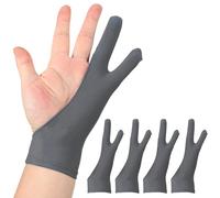 sourcing map 4pcs Artist Drawing Glove, Breathable Graphics Painting Glove with Two Fingers for Right Hand and Left Hand Graphic Digital Tablet Paper Sketching (Size S), Gray