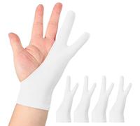 sourcing map 4pcs Artist Drawing Glove, Breathable Graphics Painting Glove with Two Fingers for Right Hand and Left Hand Graphic Digital Tablet Paper Sketching (Size S), White