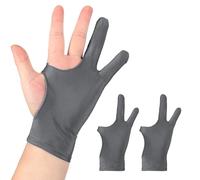 sourcing map 4pcs Artist Drawing Glove, Breathable Graphics Painting Glove with Two Fingers for Right Left Graphic Digital Tablet Paper Sketching (Size S), Gray
