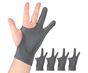 sourcing map 4pcs Artist Drawing Glove, Breathable Graphics Painting Glove with Two Fingers for Right Left Graphic Digital Tablet Paper Sketching (Size L), Gray