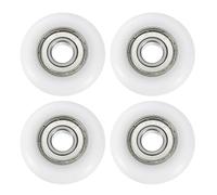 sourcing map 4Pcs Ball Bearing Guide 10x40x10mm Double Shielded Chrome Steel Bearings Rolling Wheel for Total Gym Parts, White